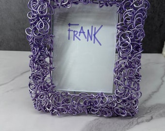 Handmade Anodized Aluminum Photo Frame, Lilac, 5"x7" window opening