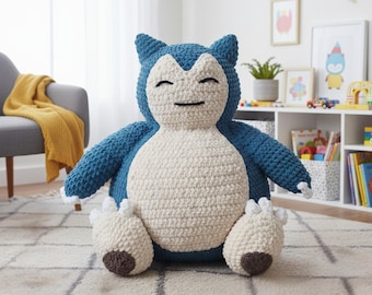 Wzór na szydełkowanie gigantycznego Snorlaxa: samouczek na pluszowego amigurumi (pobierz plik PDF)