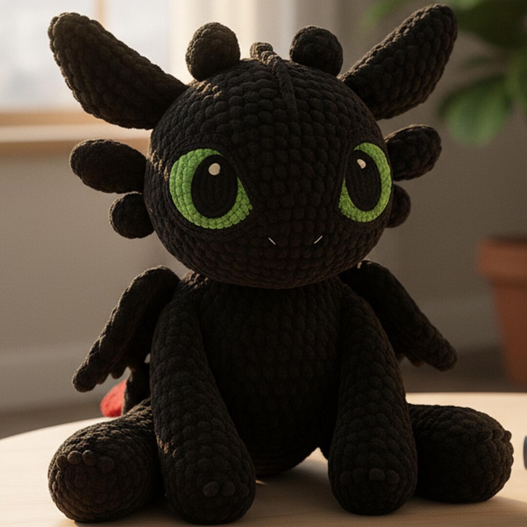 Toothless Crochet Pattern: Amigurumi Night Fury Dragon (PDF Pattern ...