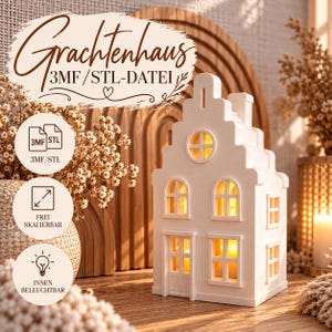 Gable Stories Canal House – Nostalgic | Light House | Reclaimed Wood Style | 3MF/STL File | 3D Print File | Decoration | Commercial License Included