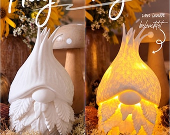 Forest Gnome | Autumn Rosehip | 3MF STL File | Imp | Gnome | Gnome | incl. Commercial License | 3D Print | Autumn Light | Autumn Decoration | Lighting
