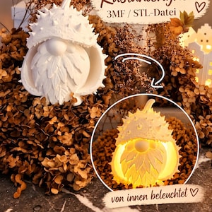 Forest gnome | Autumn | Chestnut | 3MF STL file | Gnome | Autumn gnome | incl. commercial license | 3D printing | Autumn light | Autumn decoration | Lighting