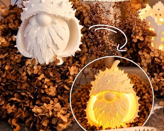 Forest Gnome | Autumn | Chestnut | 3MF STL File | Elf | Gnome | Gnome | incl. Commercial License | 3D Print | Autumn Light | Autumn Decoration | Lighting