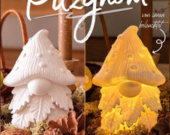 Forest Gnome | Autumn | Mushroom | 3MF STL File | Elf Gnome | Gnome | incl. Commercial License | 3D Print | Autumn Light | Autumn Decoration | Lighting