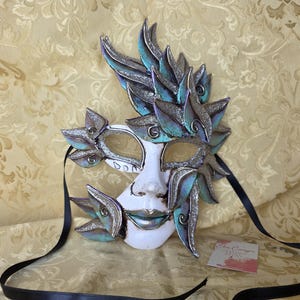 Half-face Mayan - Hand-decorated Venetian Mask