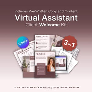 Virtual Assistants Templates Client Onboarding Bundle | Client Welcome Packet, Intake Forms, Virtual Assistant Client Onboarding Templates