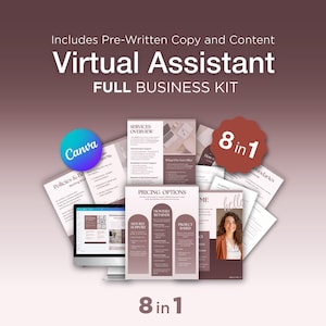 Full Virtual Assistants Templates Business Kit | Virtual Assistant Client Onboarding Templates, Welcome Packet, Forms, Contracts & More