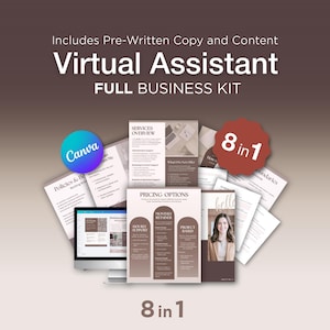 Volledige sjablonen voor virtuele assistenten Business Kit | Virtual Assistant Client Onboarding-sjablonen, welkomstpakket, formulieren, contracten en meer
