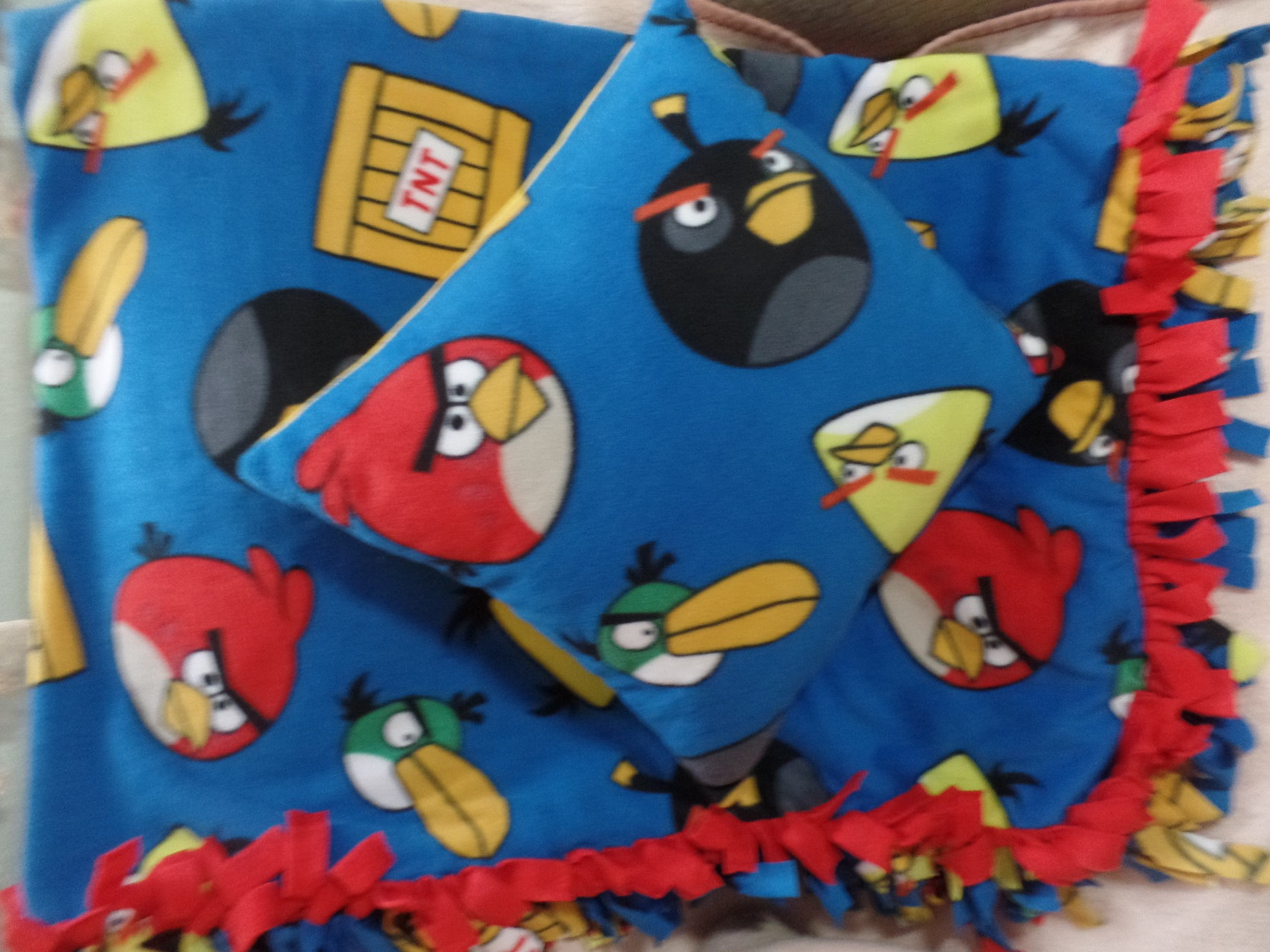 Blankets & Throws Angry Birds Handmade Quilted throw Bedding Home