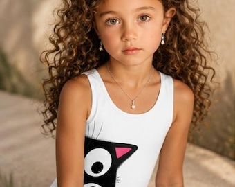 Traje de baño para niños con gato asomándose