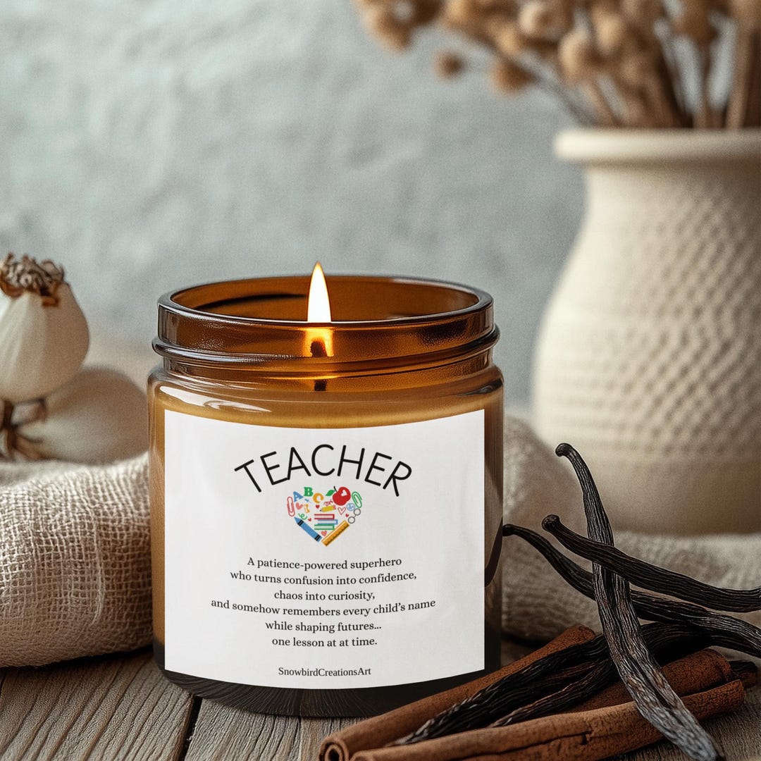 Teacher Appreciation Candle, Gift for Teacher, Coconut Apricot Wax - Etsy