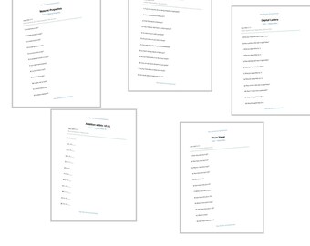 Ensemble complet de feuilles d'exercices pour la 1re année PDF | École à la maison | 56 activités