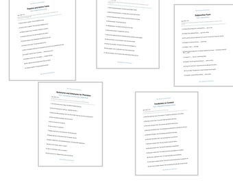 Feuilles d'exercices imprimables pour l'anglais, 5e/6e année PDF | Activités pour l'école à la maison | 5 fiches d'entraînement