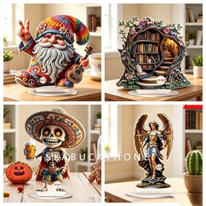 2D HD Printed Acrylic Desktop Stand‑up Ornament, Assemble‑Type Flat Table Decor, Collectible Gift for Tabletop Display Enthusiasts