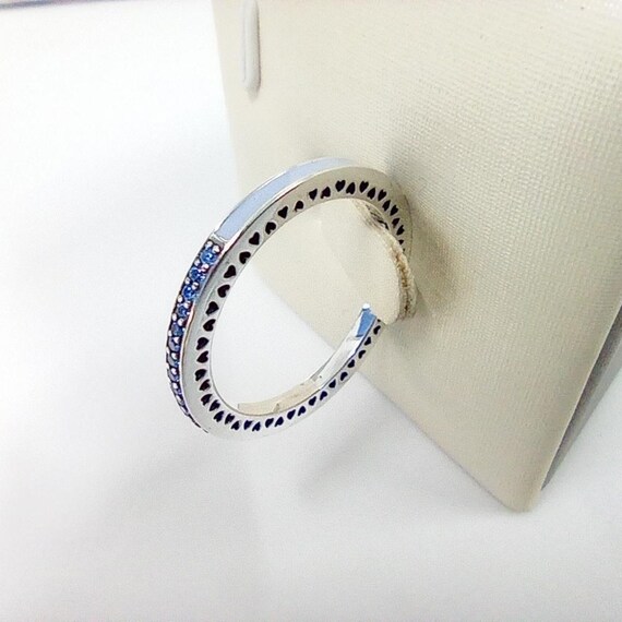 pandora ring strahlende herzen hellblau