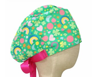St. Patrick’s Day lucky charms euro style scrub hat