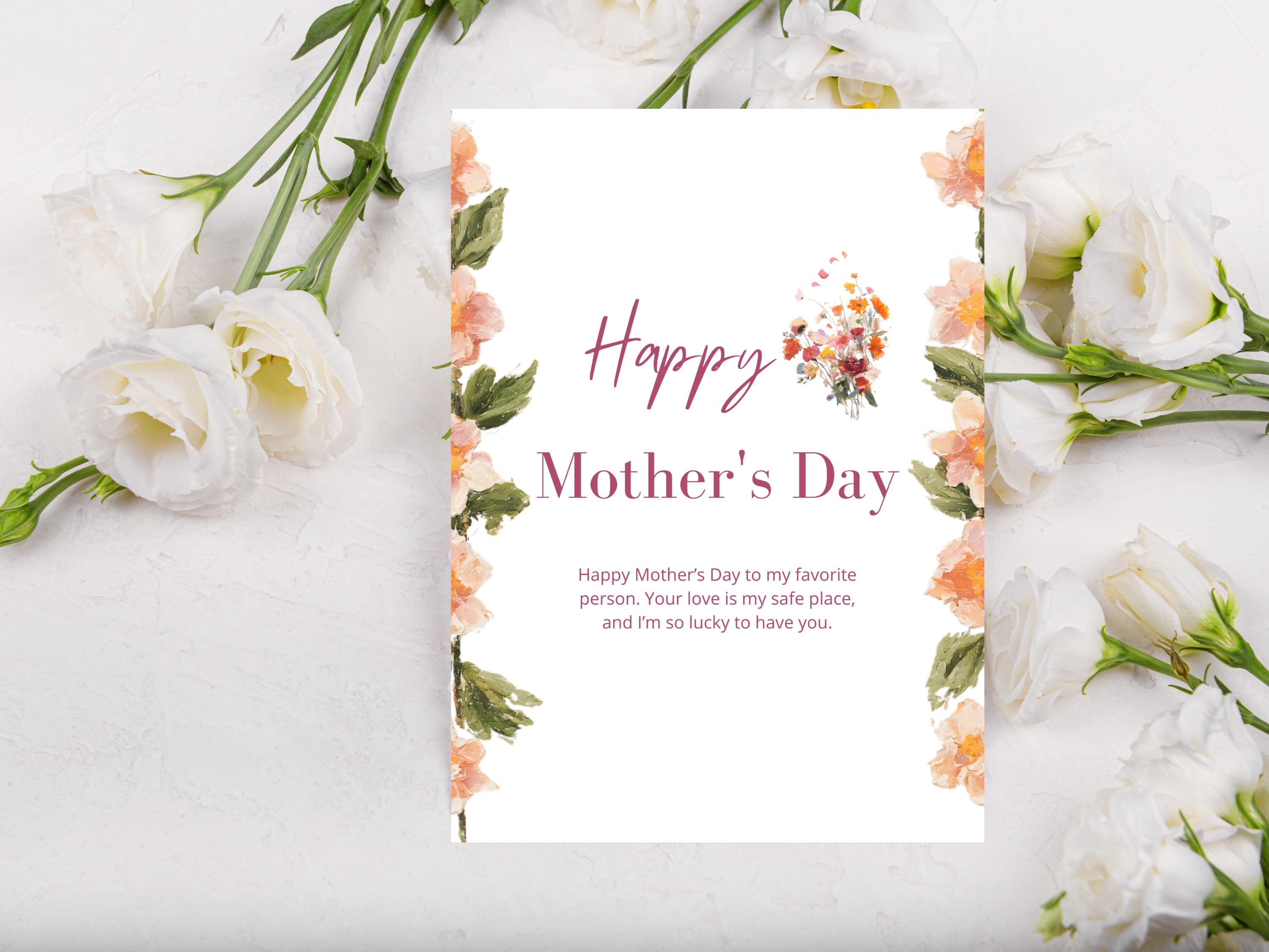 Editable Mother's Day Card Template | Canva Mother's Day Card | Floral ...