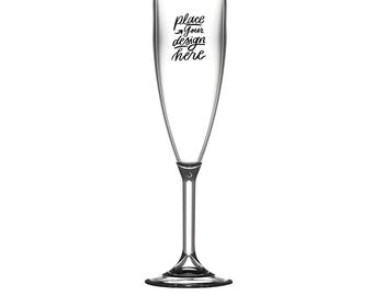 Personalised Hot Tub Champagne Glasses – Unbreakable Polycarbonate Flute – Name Engraved – Outdoor Garden Bar & Spa Drinkware