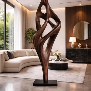 Solid Wood Flame Sculpture | Luxury Garden Art - Etsy