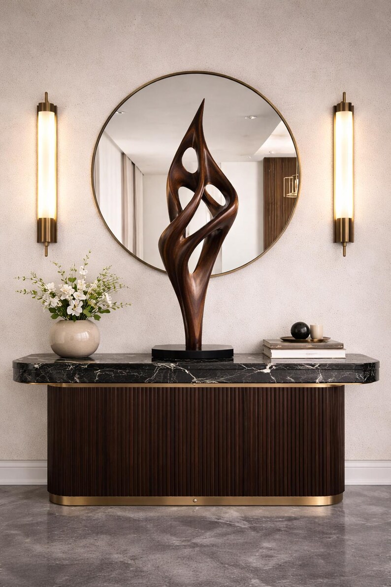Picture of Solid Wood Flame Sculpture | Luxury Garden Art - Etsy