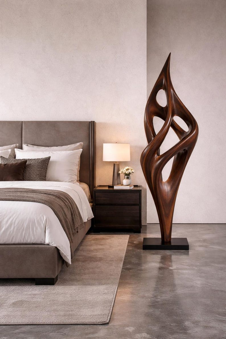 Picture of Solid Wood Flame Sculpture | Luxury Garden Art - Etsy