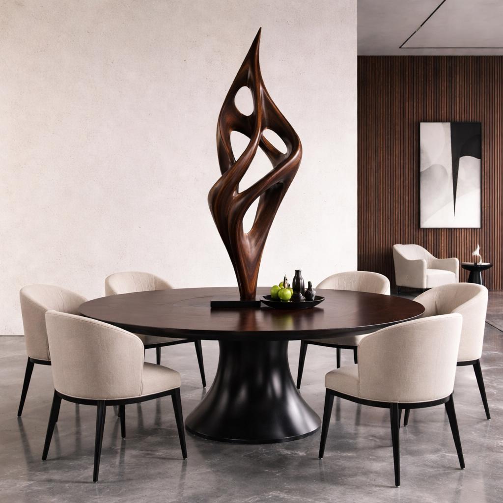 Image showcasing Solid Wood Flame Sculpture | Luxury Garden Art - Etsy