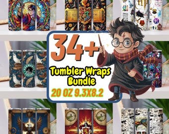 Envoltura para vaso de libro de mago / Diseño mágico de fantasía (descarga digital PNG)