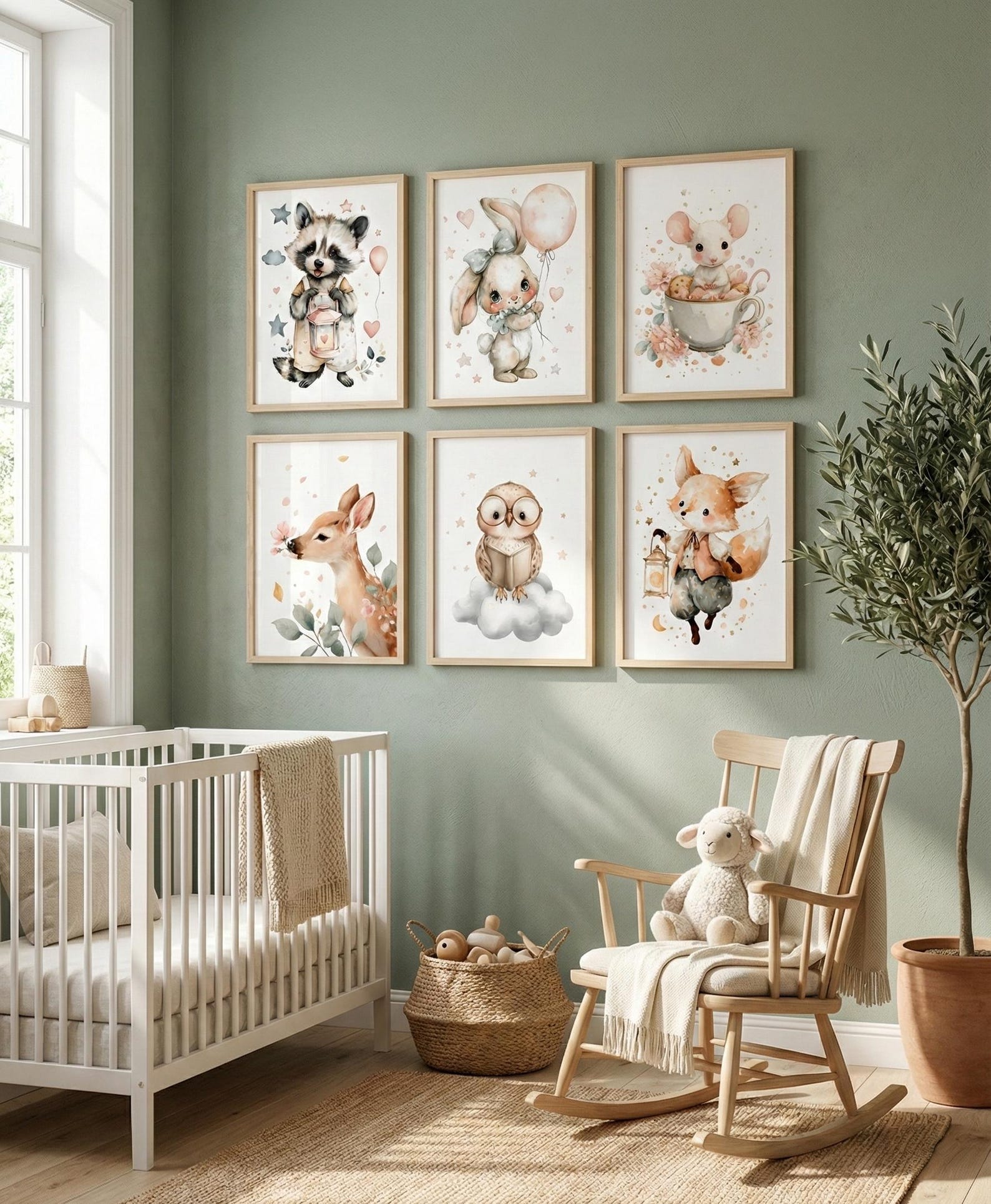 Woodland Animals Nursery Prints Set of 6 – Watercolor Wall Art - Etsy