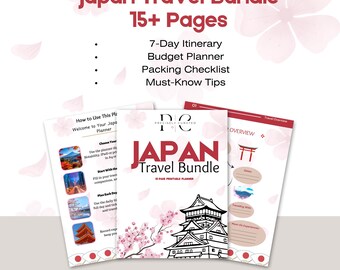 Japan Travel Planner Bundle | 7-Day Itinerary + Budget + Packing List + Daily Planner Printable & Digital | Japan Trip Guide A4 + US Letter