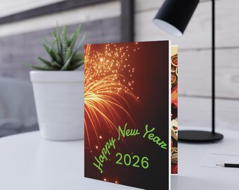 Happy New Year 2026 Greeting Card | Fireworks Holiday Card