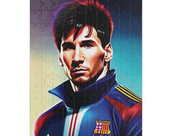 MESSI, Iconic Football Art Puzzle, Vibrant Sports Portrait Jigsaw
