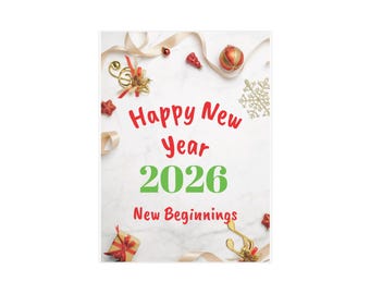 Celebrate the New Year with Style  Happy New Year 2026 New Beginnings, Unframed Print