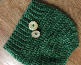Crocheted Messy bun/ponytail hat