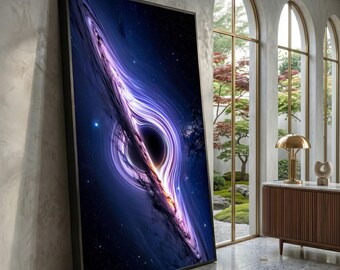 Cosmic Black Hole Canvas Wall Art, Galaxy Space Decor, Nebula Night Sky Canvas, Deep Space Astronomy Artwork, Modern Sci-Fi Wall Hanging