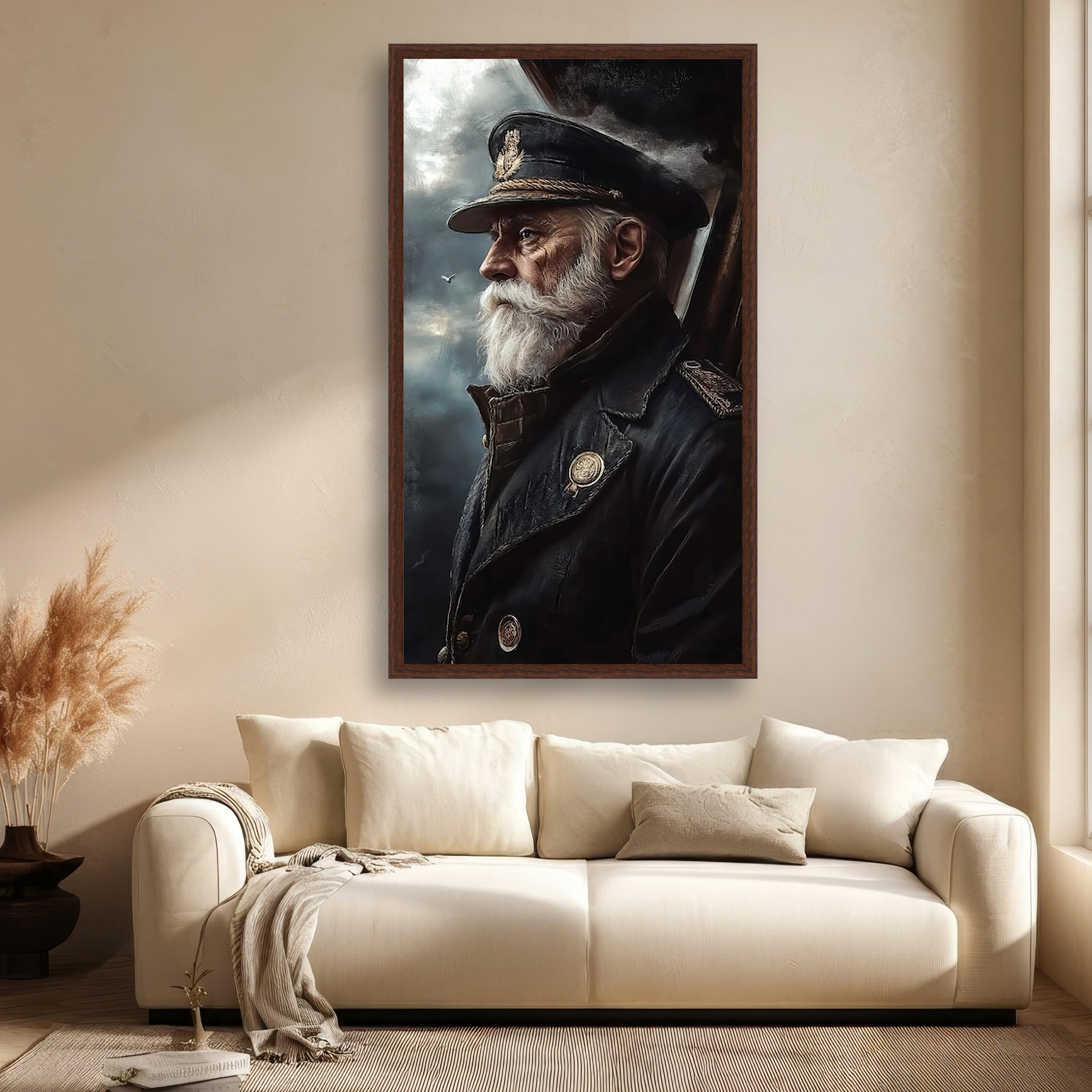 Captain Portrait Vintage Sea Captain Portrait Canvas, Nautical Wall Art, Antique ...