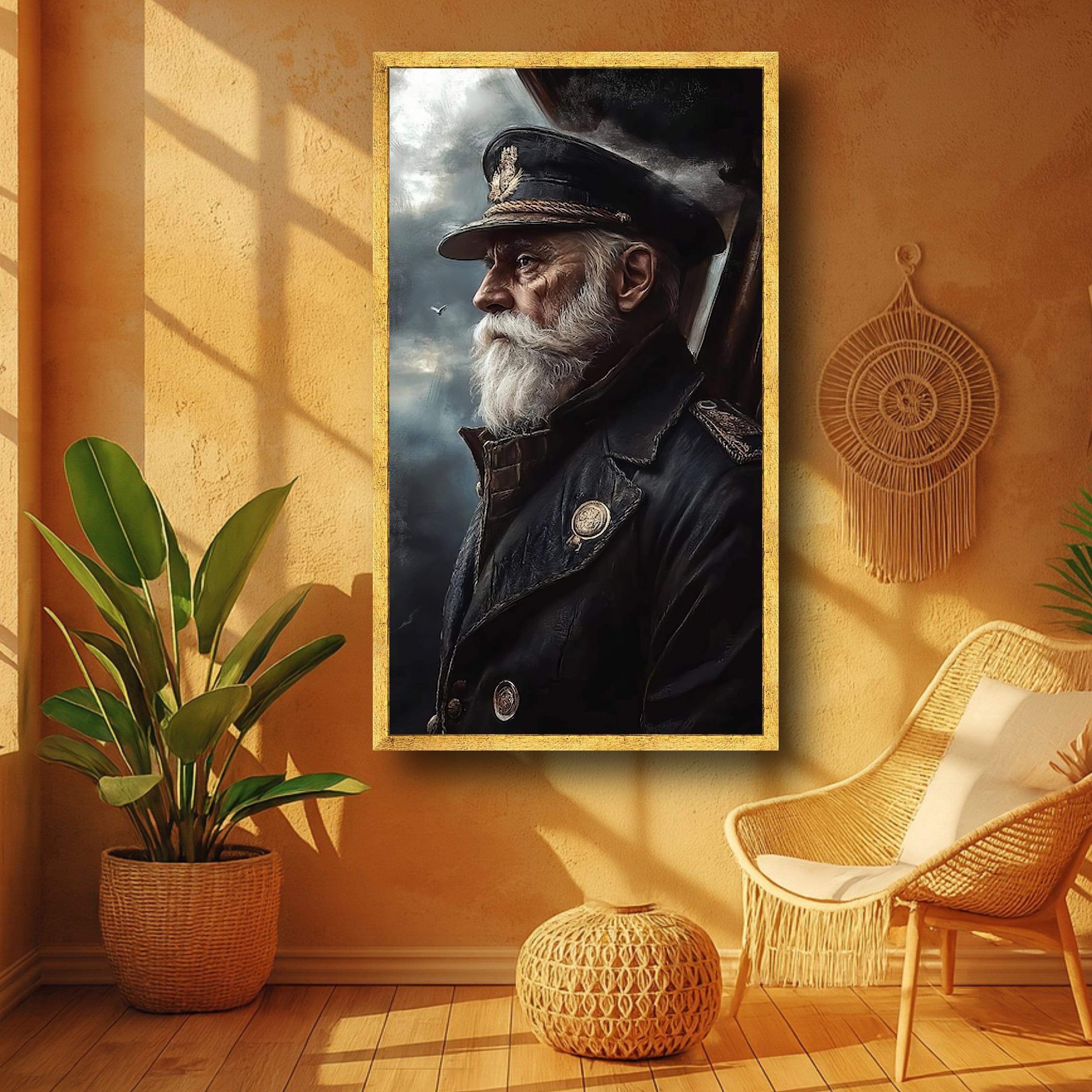 Captain Portrait Vintage Sea Captain Portrait Canvas, Nautical Wall Art, Antique ...