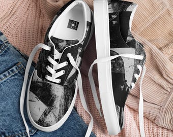 Zapatos de lona con cordones para hombre CEEMECHER en blanco y negro