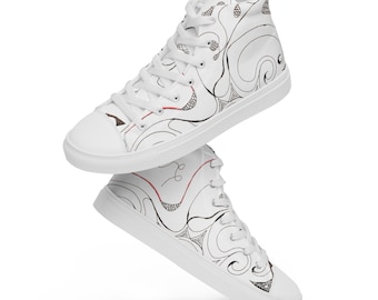 CEEMECHER spiral line women’s high top canvas shoes