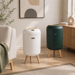 Minimalist Smart Trash Can – Waterproof Touchless Bin for Bathroom, Kitchen & Living Room