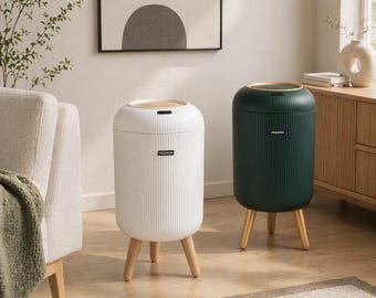 Lixeira inteligente minimalista – Lixeira à prova d'água com sensor de toque para banheiro, cozinha e sala de estar.