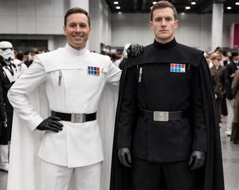 Disfraz de oficial imperial de Star Wars inspirado en Orson Krennic, traje de cosplay blanco y negro
