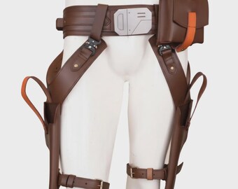 Axe Woves Mandalorian Leather Belt | Season 3 Star Wars Cosplay Belt | Bounty Hunter Armor Costume Accessory