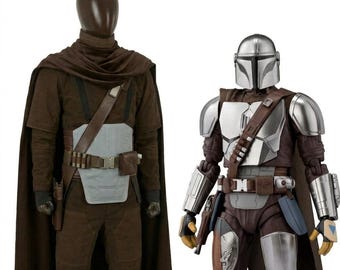 Disfraz de cosplay mandaloriano / Traje completo de Din Djarin Beskar / Cinturón de cuero y traje de vuelo / Accesorios de Star Wars Mando