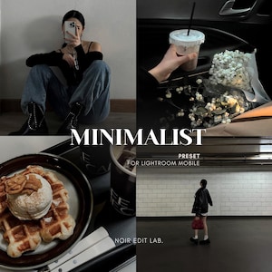 11 Minimalist Preset for Lightroom Mobile | Dark Aesthetic Filter Tones for Photos Instagram Feed (Digital Download)
