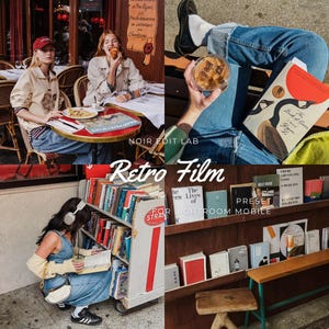 5 Retro Film Lightroom Mobile Presets | Warm Cinematic Tone (Digital Download)