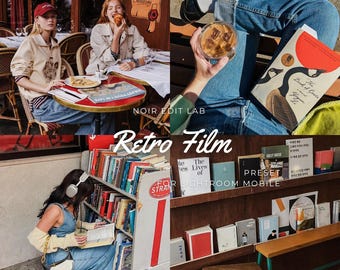 5 Retro Film Lightroom Mobile Voreinstellungen | Warmer Filmstil (Digitaler Download)