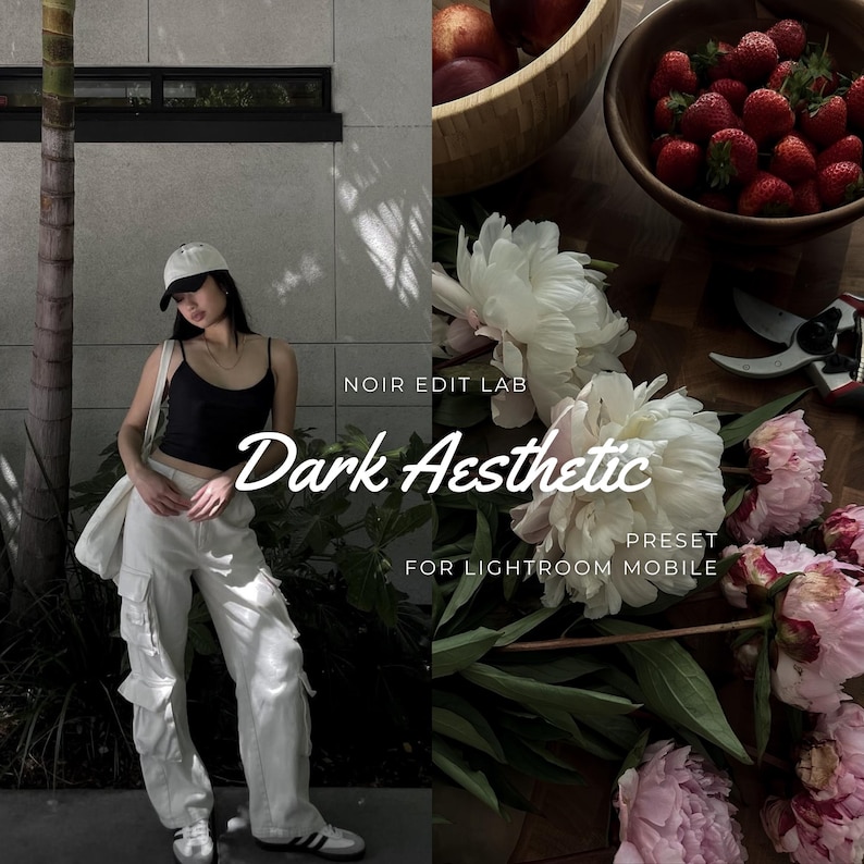 20 mörkestetiska Lightroom-förinställningar | Lågkontrast Mörkt, stämningsfullt Gamla pengar Svart Instagram-filter (digital nedladdning) bild 2