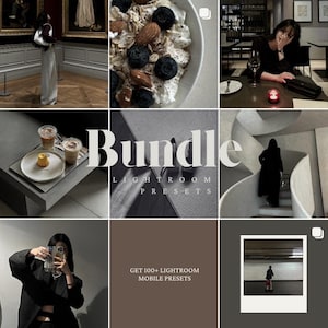 100+ Lightroom Presets Bundled for Mobile | Clean, Dark, Minimal, Neutral, Brown, Analog & 35MM Film (Digital Download)