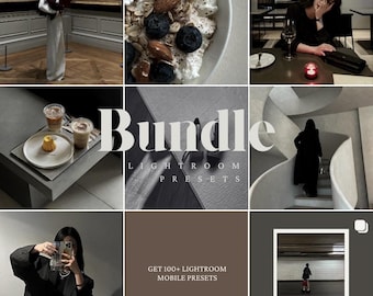 100+ Lightroom Presets für Mobile gebündelt | Sauber, Dunkel, Minimal, Neutral, Braun, Analog & 35 MM Film (Digitaler Download)