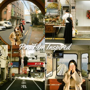 Paquete de 15 presets de Lightroom para móviles inspirados en películas analógicas: estilo retro vintage cálido, estética analógica clásica y filtros de Instagram.